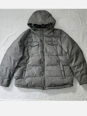 LEVI'S Men’s XXL Gray‎ Hooded Winter Parka Puffer Coat Jacket Quilted Outerwear